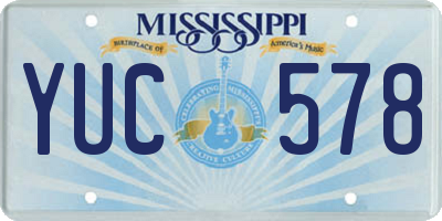 MS license plate YUC578