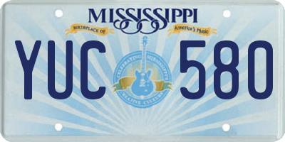 MS license plate YUC580