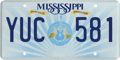 MS license plate YUC581