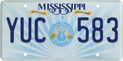 MS license plate YUC583