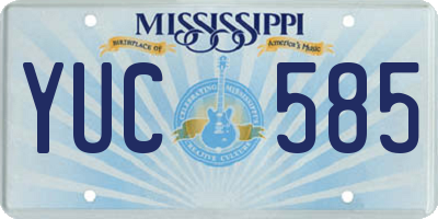 MS license plate YUC585