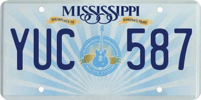 MS license plate YUC587