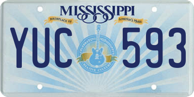MS license plate YUC593