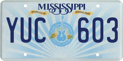 MS license plate YUC603