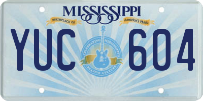 MS license plate YUC604