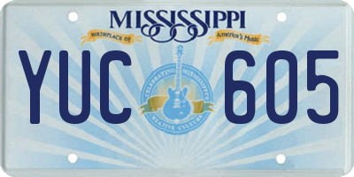 MS license plate YUC605
