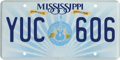 MS license plate YUC606