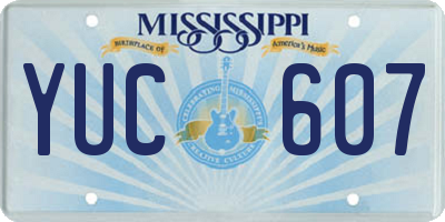 MS license plate YUC607