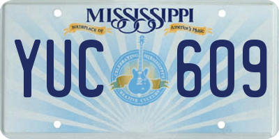 MS license plate YUC609