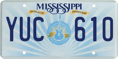 MS license plate YUC610