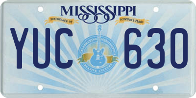 MS license plate YUC630