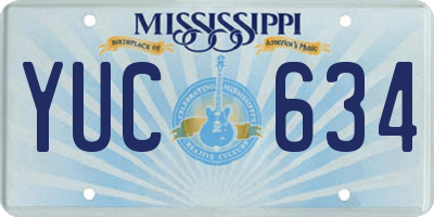 MS license plate YUC634