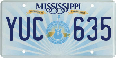 MS license plate YUC635