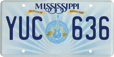 MS license plate YUC636