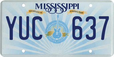 MS license plate YUC637