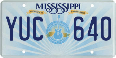 MS license plate YUC640