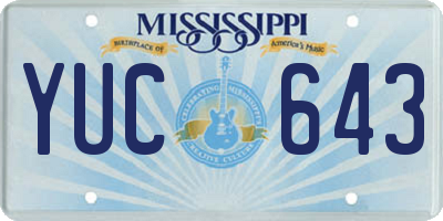 MS license plate YUC643