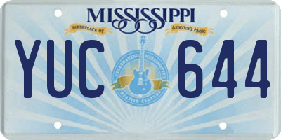 MS license plate YUC644