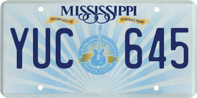 MS license plate YUC645