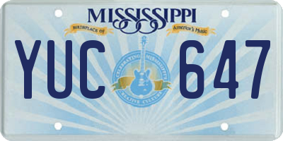 MS license plate YUC647
