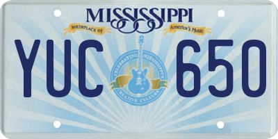 MS license plate YUC650