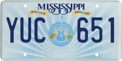 MS license plate YUC651