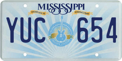 MS license plate YUC654