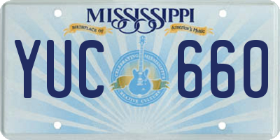 MS license plate YUC660