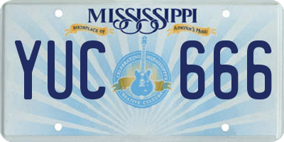 MS license plate YUC666