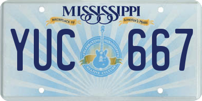 MS license plate YUC667