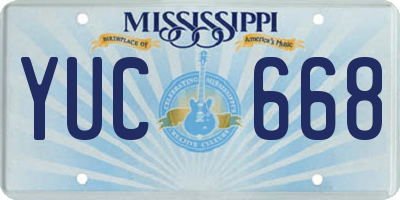 MS license plate YUC668