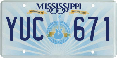 MS license plate YUC671