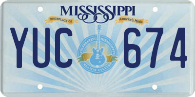 MS license plate YUC674