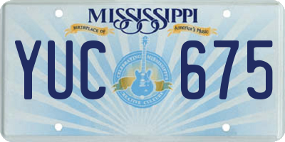 MS license plate YUC675