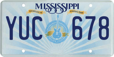 MS license plate YUC678