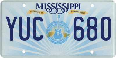 MS license plate YUC680