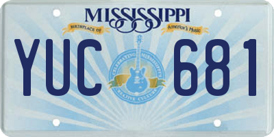 MS license plate YUC681