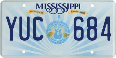 MS license plate YUC684