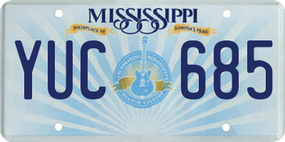 MS license plate YUC685
