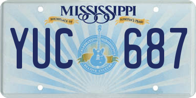 MS license plate YUC687