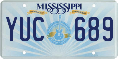 MS license plate YUC689