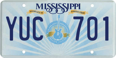 MS license plate YUC701