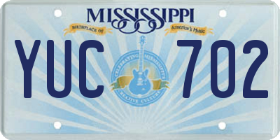MS license plate YUC702