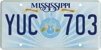 MS license plate YUC703