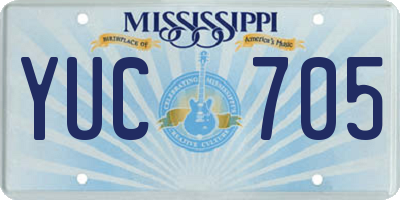 MS license plate YUC705