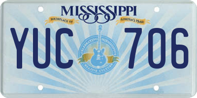 MS license plate YUC706