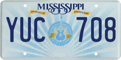 MS license plate YUC708