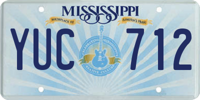 MS license plate YUC712