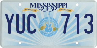 MS license plate YUC713