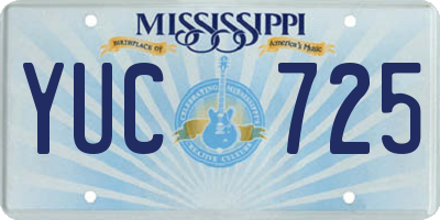 MS license plate YUC725